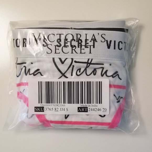 BUNDLE! NWT 3 prs Victoria's Secret Cotton Logo Waist Hiphugger Panty, Size S - Picture 5 of 5